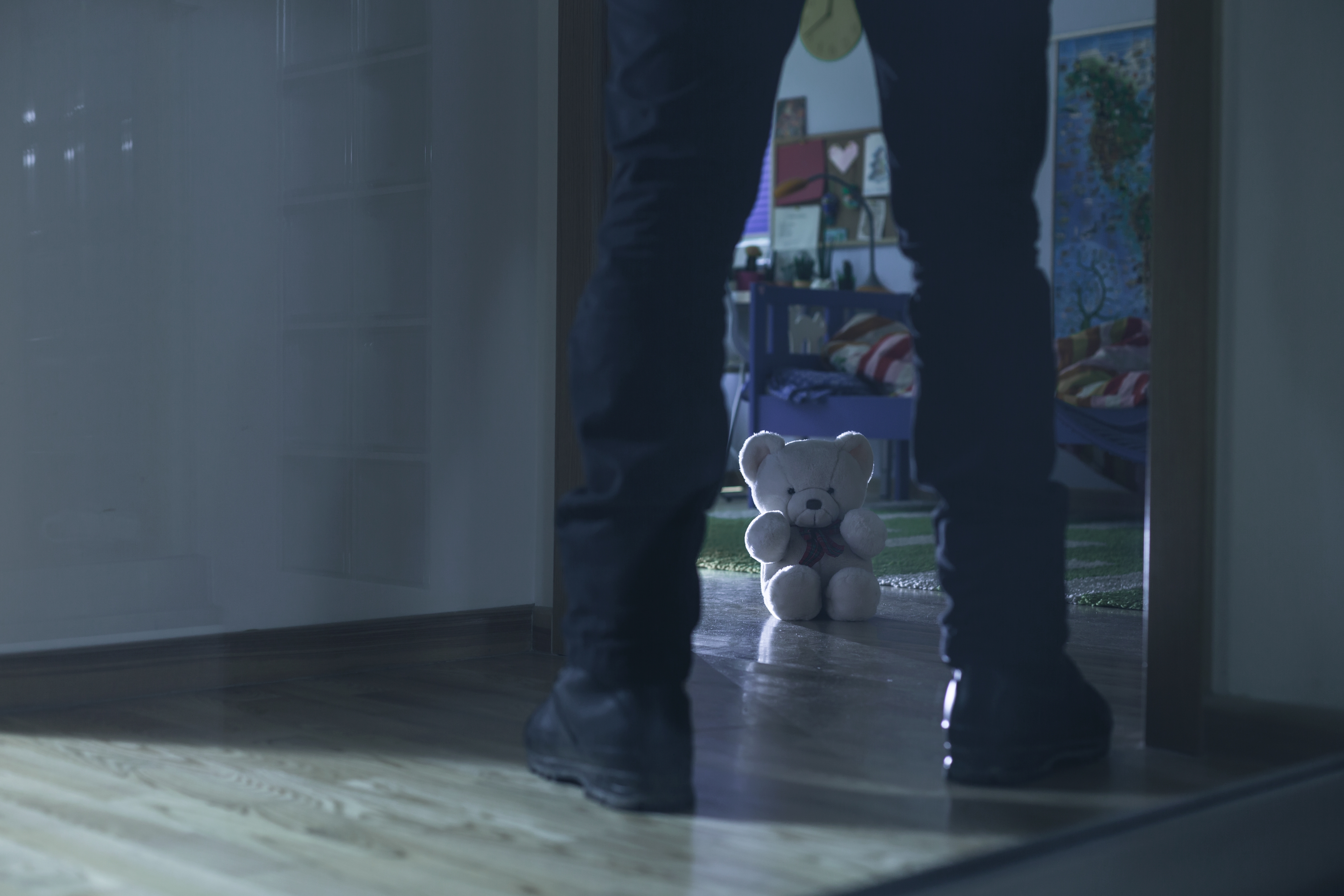 Picture,Of,Pedophile,Standing,At,The,Child,Room,Entry